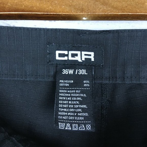 CQR Mens Tactical Cargo Pants 36x30 Black Poly Cotton‎ Blend Pockets EMT Trades - Picture 3 of 9